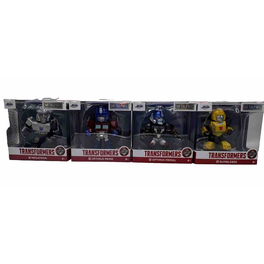 Jada Metal Figs Transformers Set of 4 Megatron Optimus Prime Bumblebee Primal